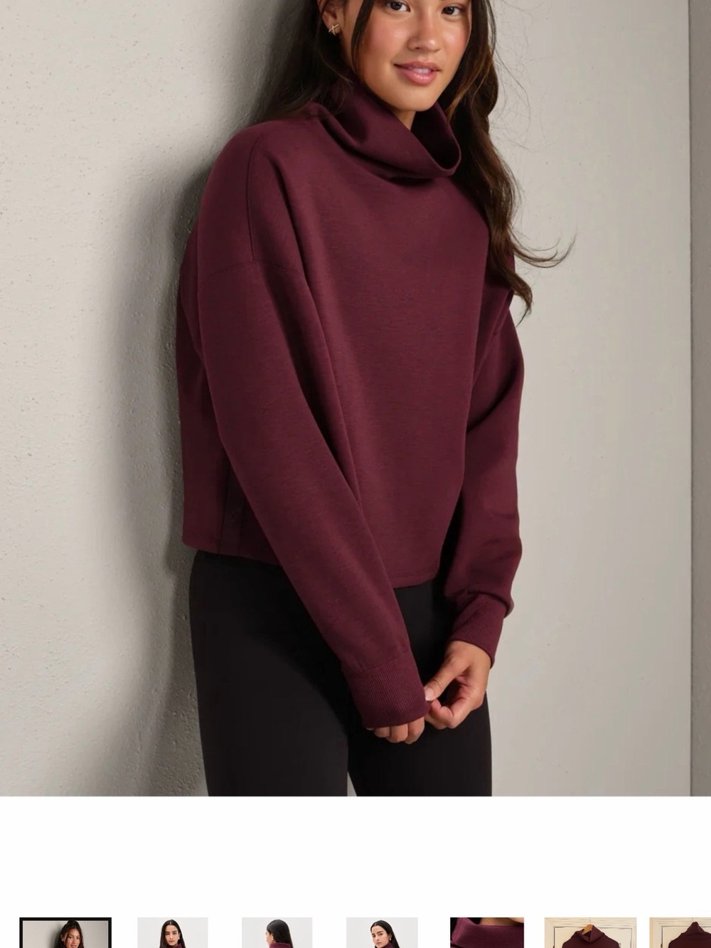 RHONE Burgundy Cowl Neck Pullover